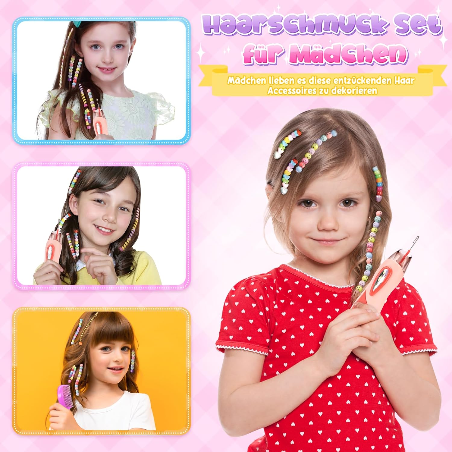 Thumbnail 4 de Flnlano Geschenk Mädchen Haarschmuck Set 5–12 Jahre