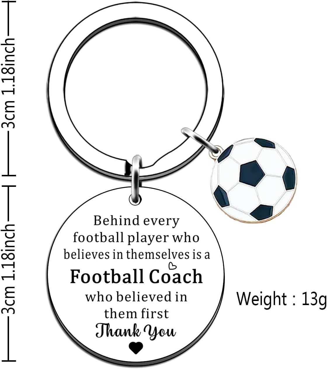 Detalle 2 de JMIMO Football Coach Gifts for Men and Women – End of Season World Cup Keychain
