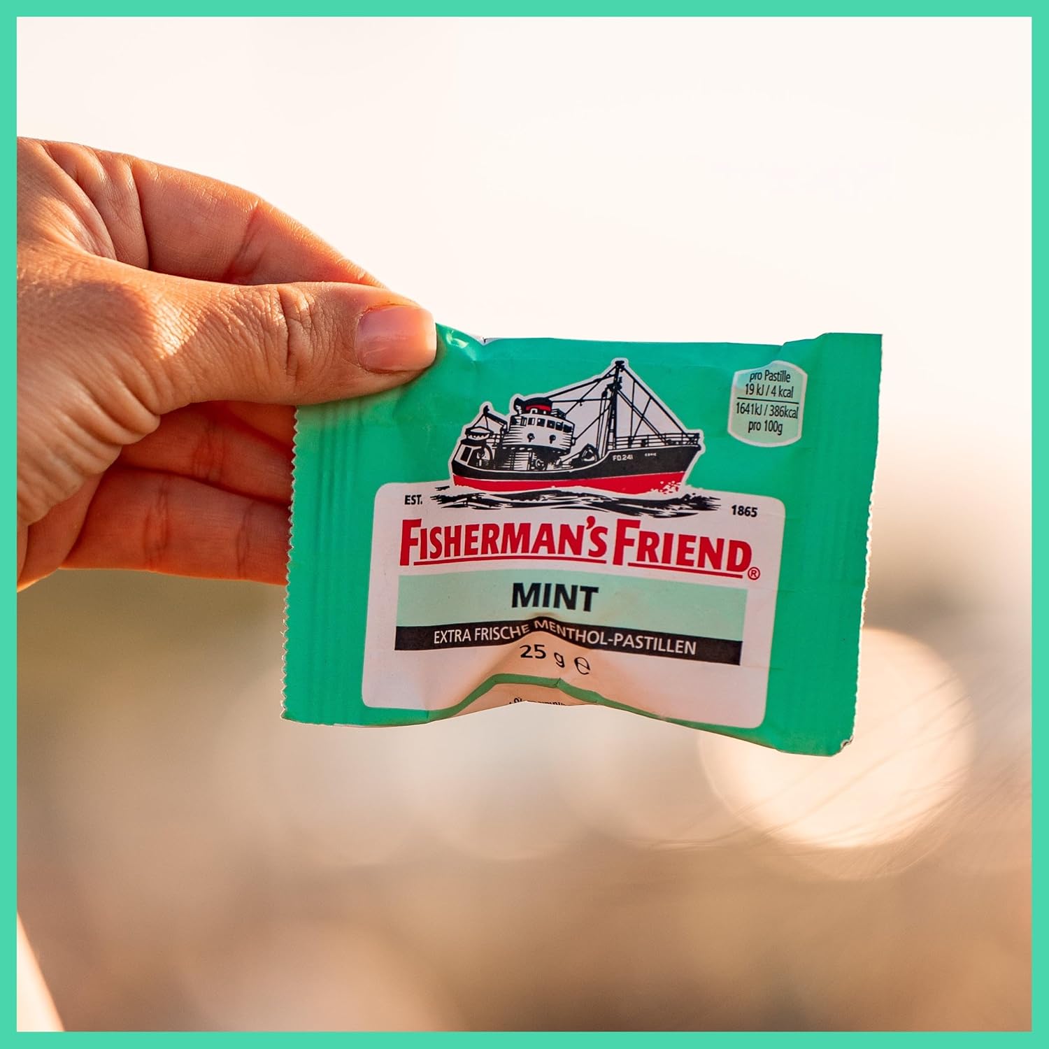 Detalle de Fisherman's Friend Mint 24er Vorratsbox – Pfefferminze & Menthol, vegan, 24 x 25 g
