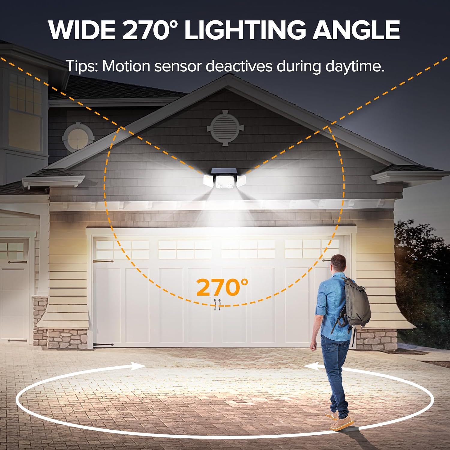 Thumbnail 6 de LUTEC 332 LED Solar Outdoor Lights with Dual Motion Sensors and 270° Coverage