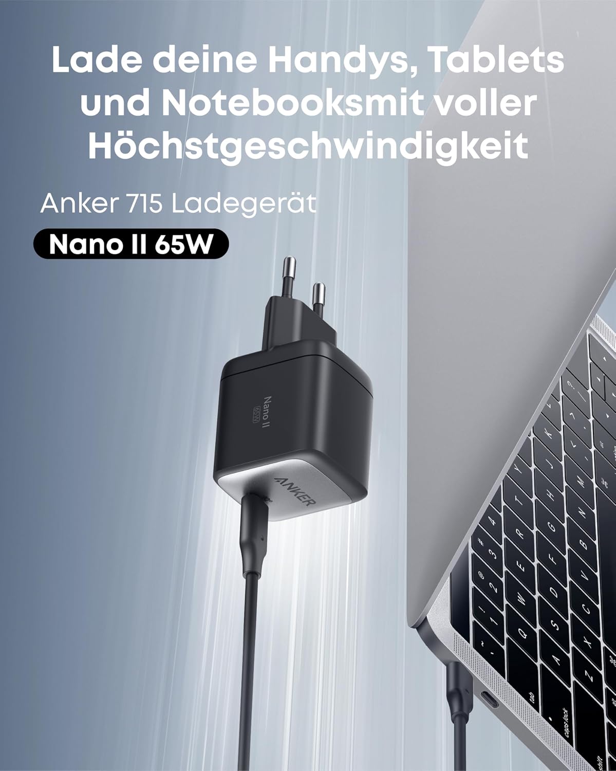 Detalle de Anker Nano II 65W USB-C Ladegerät Netzteil – kompakt, schnell, zuverlässig
