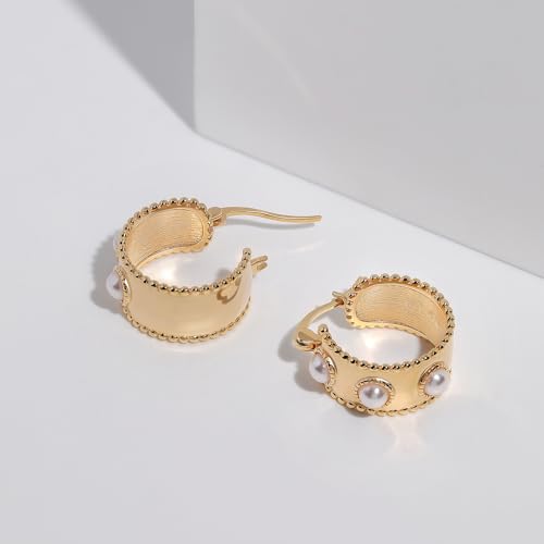 Detalle 2 de Meissa Orecchini Donna Argento 925 Cerchio Perle – Orecchini ipoallergenici con madreperla, confezione regalo