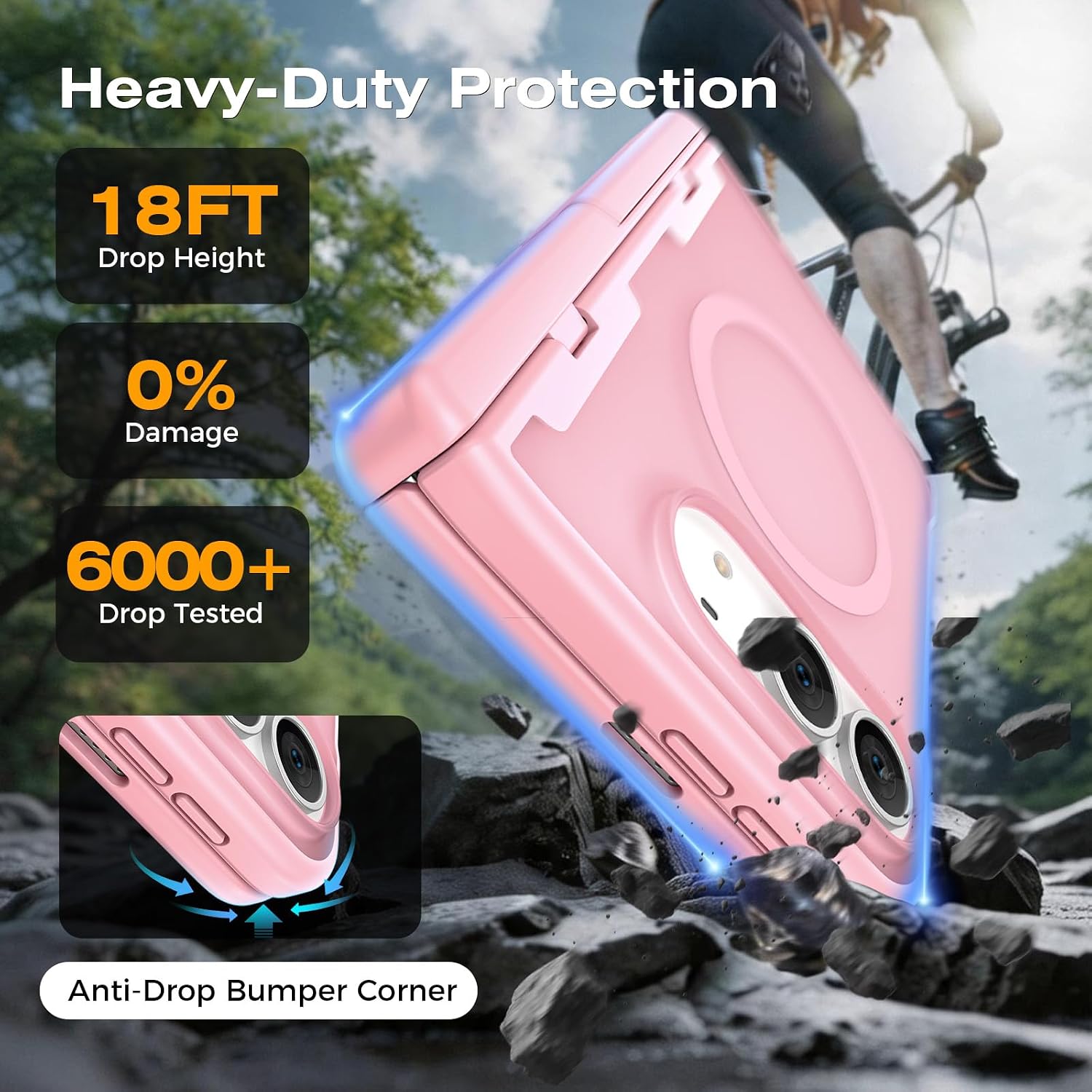 Thumbnail 6 de VEGO Magnetic iPhone Duo Fold Case with Stand, MagSafe Compatibility, Pink