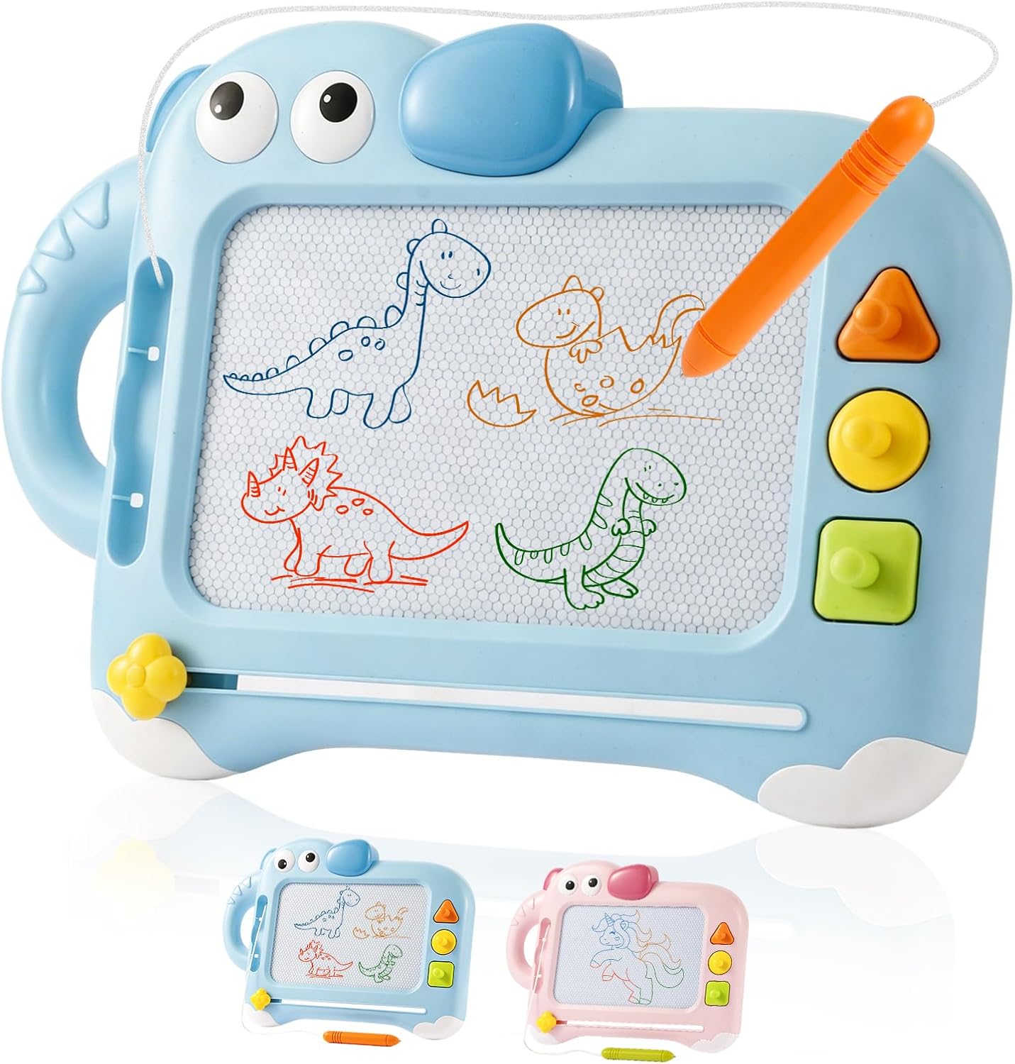 Detalle de Toyvii Large Magnetic Drawing Board for Kids (Blue-B): A Practical Sketch Pad for Toddlers and 3+ Year Olds