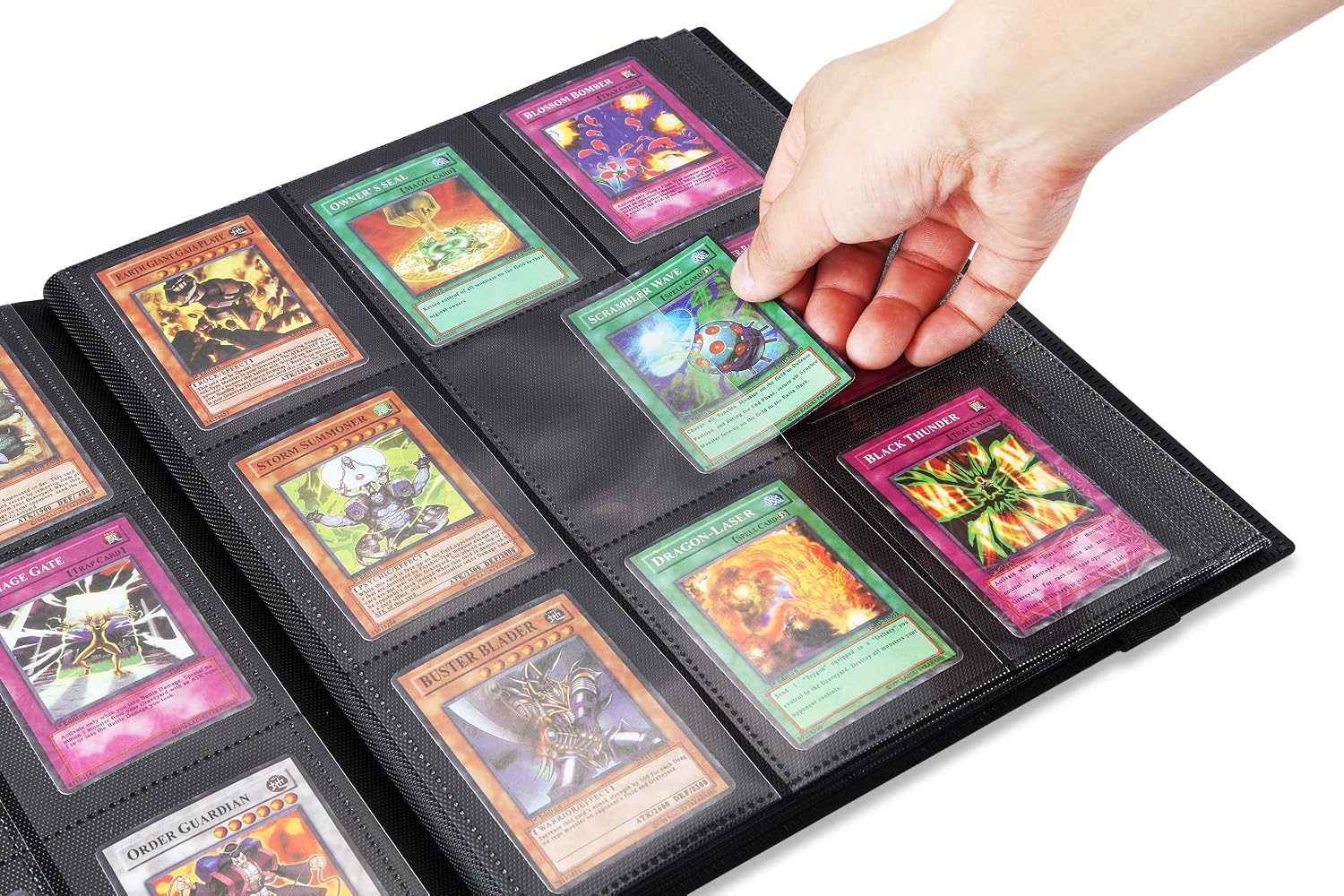Detalle de MUROAD Premium 9 Pocket Sammelalbum – Kartenordner für Pokémon, YuGiOh & mehr, Schwarz