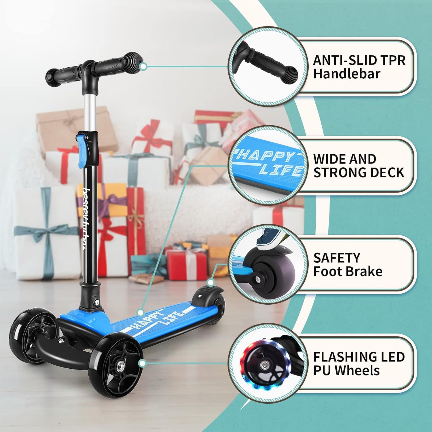 Thumbnail 2 de besrey Kinder-Scooter 3–8 Jahre 🛴
