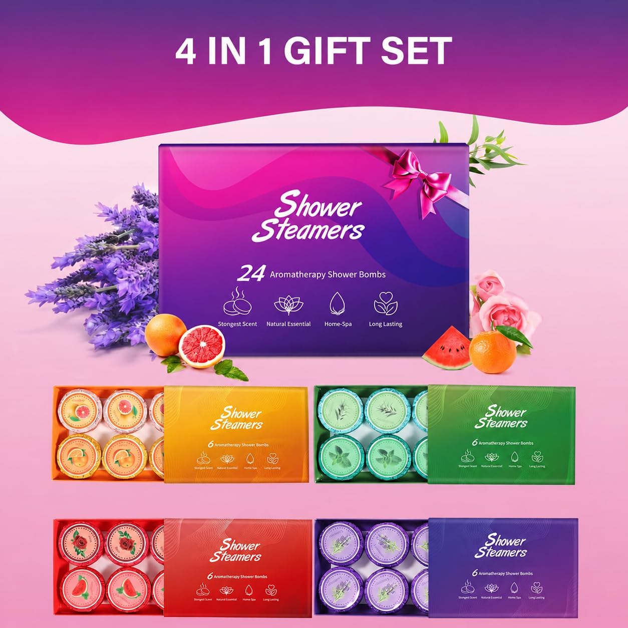 Detalle 2 de BodyRefresh BR-24 Shower Steamers, 24-Pack with Seven Aromatherapy Scents
