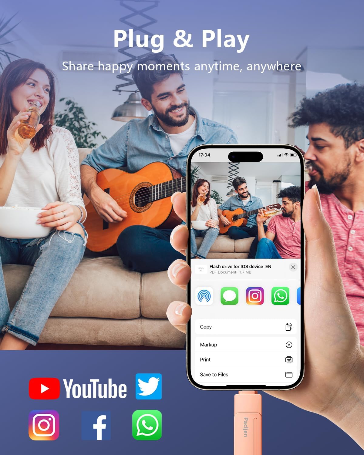 Thumbnail 5 de Pacljen Chiavetta USB per iPhone 512GB – 3 in 1, certificata MFi