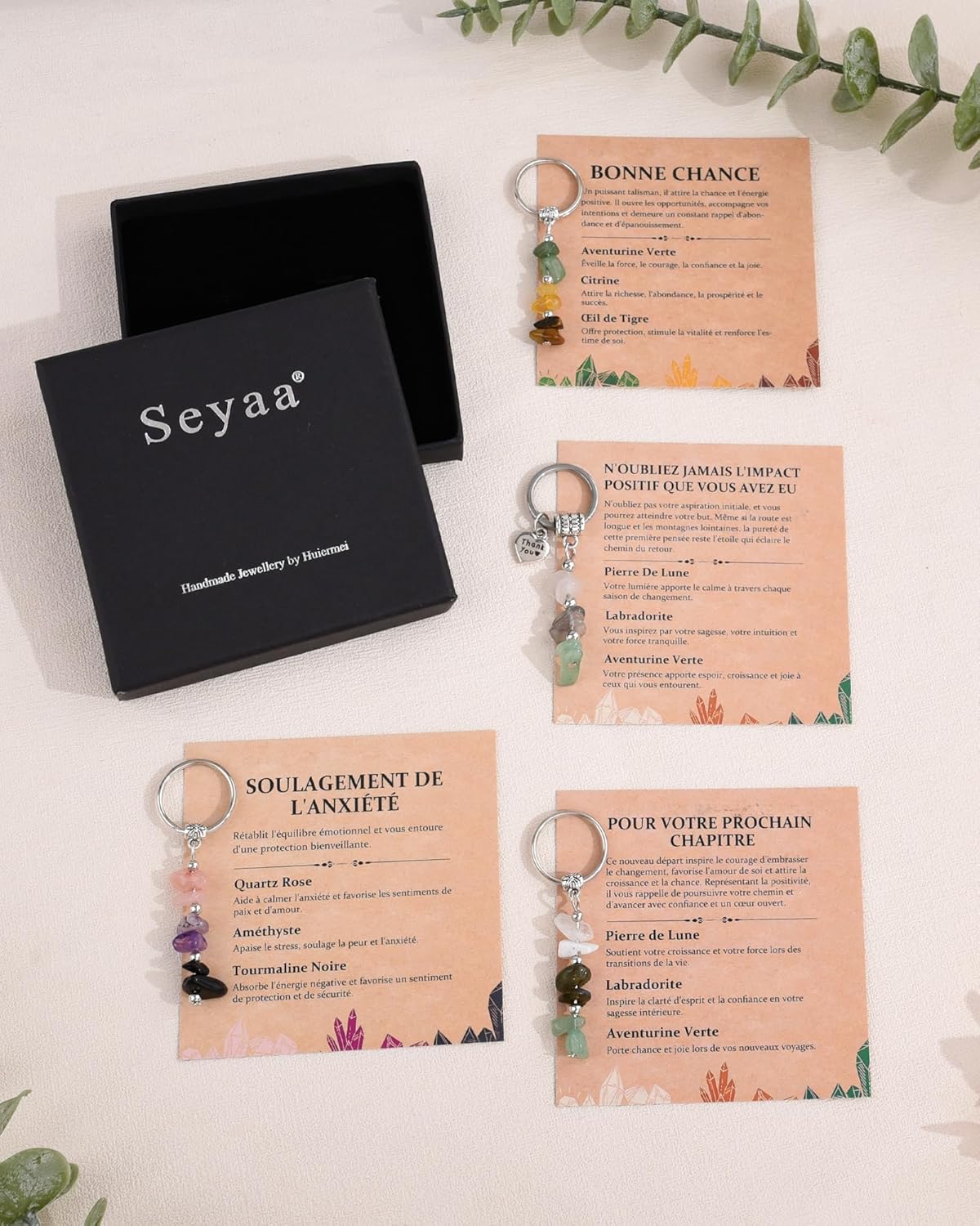 Thumbnail 6 de Seyaa Idee Cadeau Femme — Porte-Clé Porte-Bonheur en Pierre Naturelle