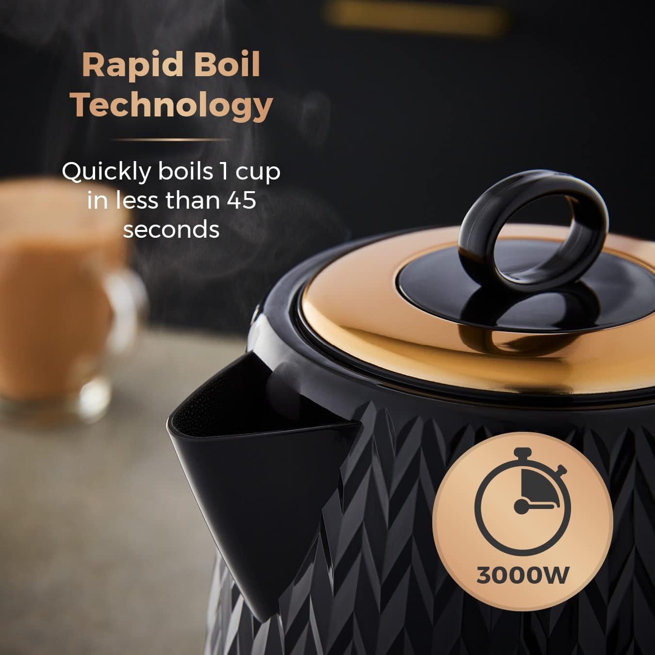 Detalle 2 de Tower T10052BLK Empire 1.7L kettle 3000W