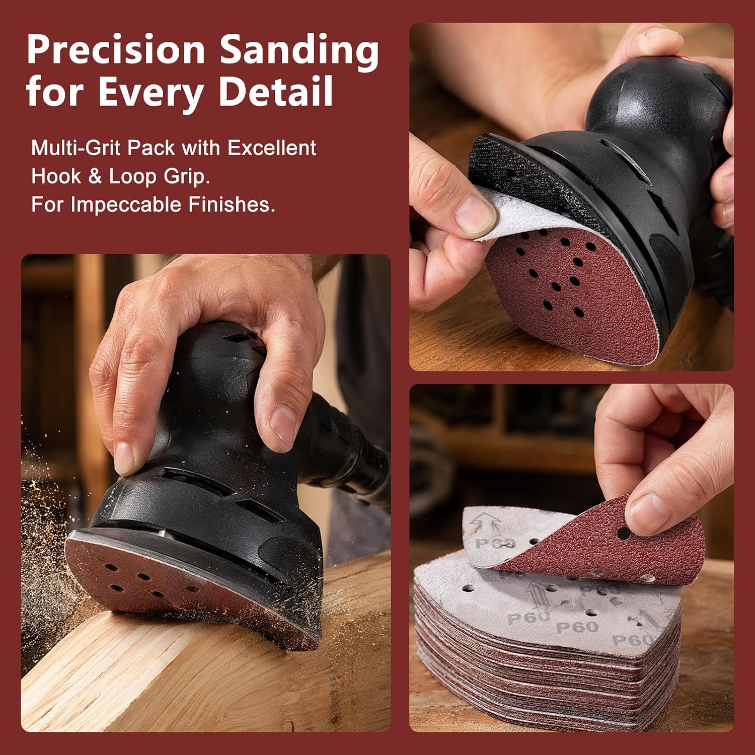 Detalle de maierke 55-Piece Sanding Pads for Black & Decker Mouse Sanders, 5 Grits