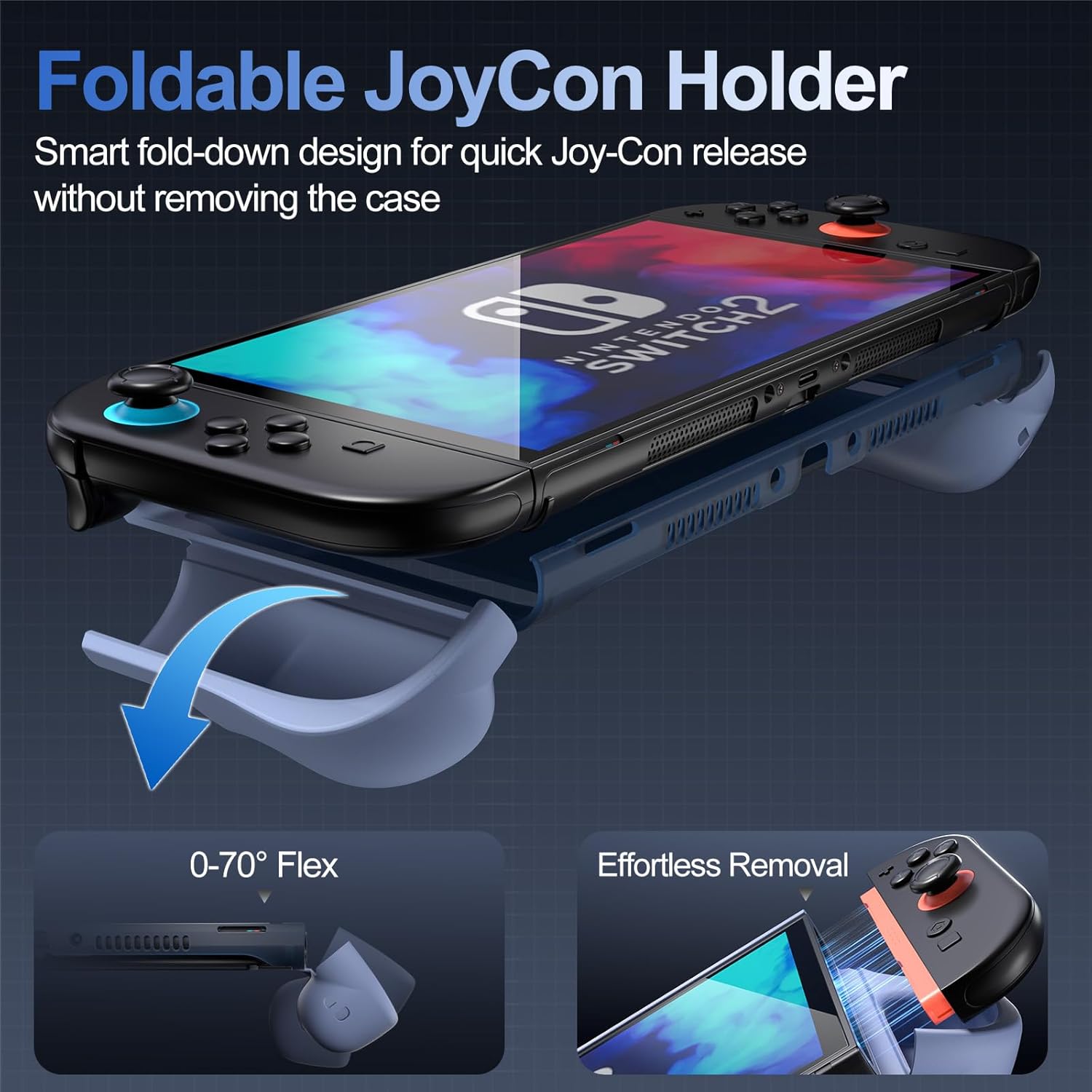 Detalle 2 de ProCase Dockable Switch 2 Grip Case 2025 slim navy