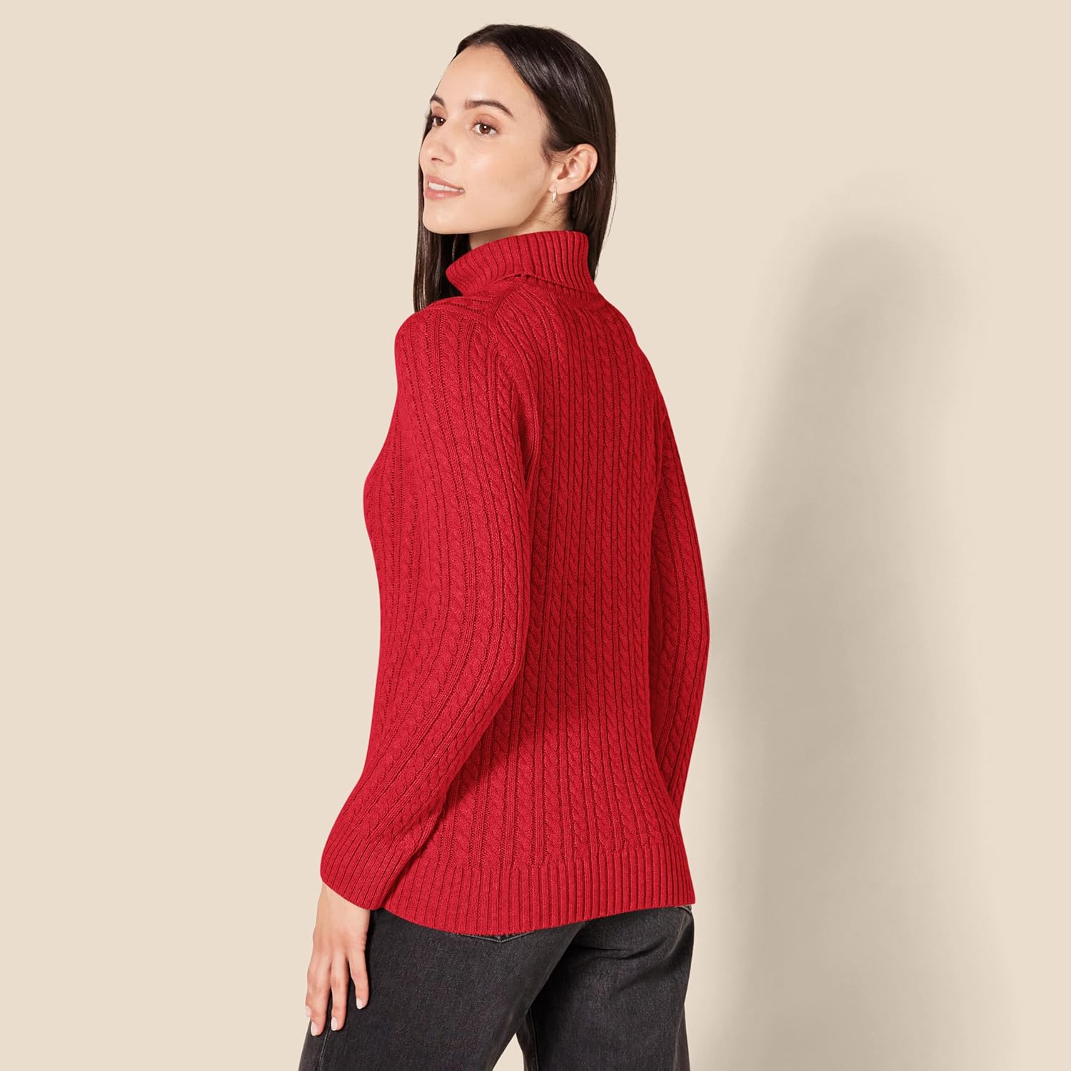 Thumbnail 1 de Amazon Essentials Women's Cable Knit Turtle Neck Jumper (Plus Size)