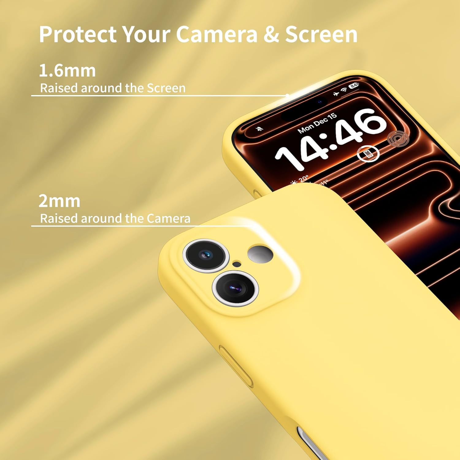 Detalle de OIIAEE iPhone 17 Case (6.3 inch) – Cream Yellow, Ultra Slim Protective Case with MagSafe, Liquid Silicone