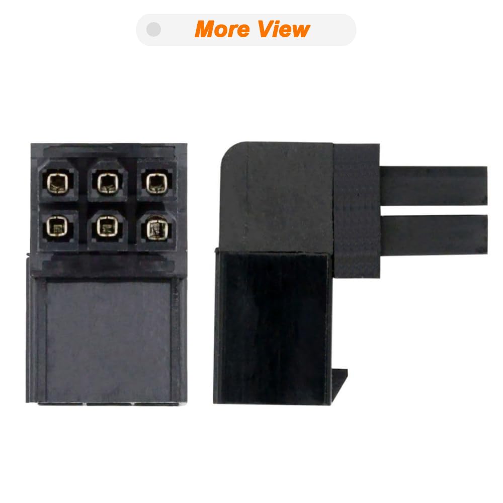 Detalle de Xiatiaosann 6Pin ATX 90 Degree GPU Power Adapter (2 Pack, Up-Angle)