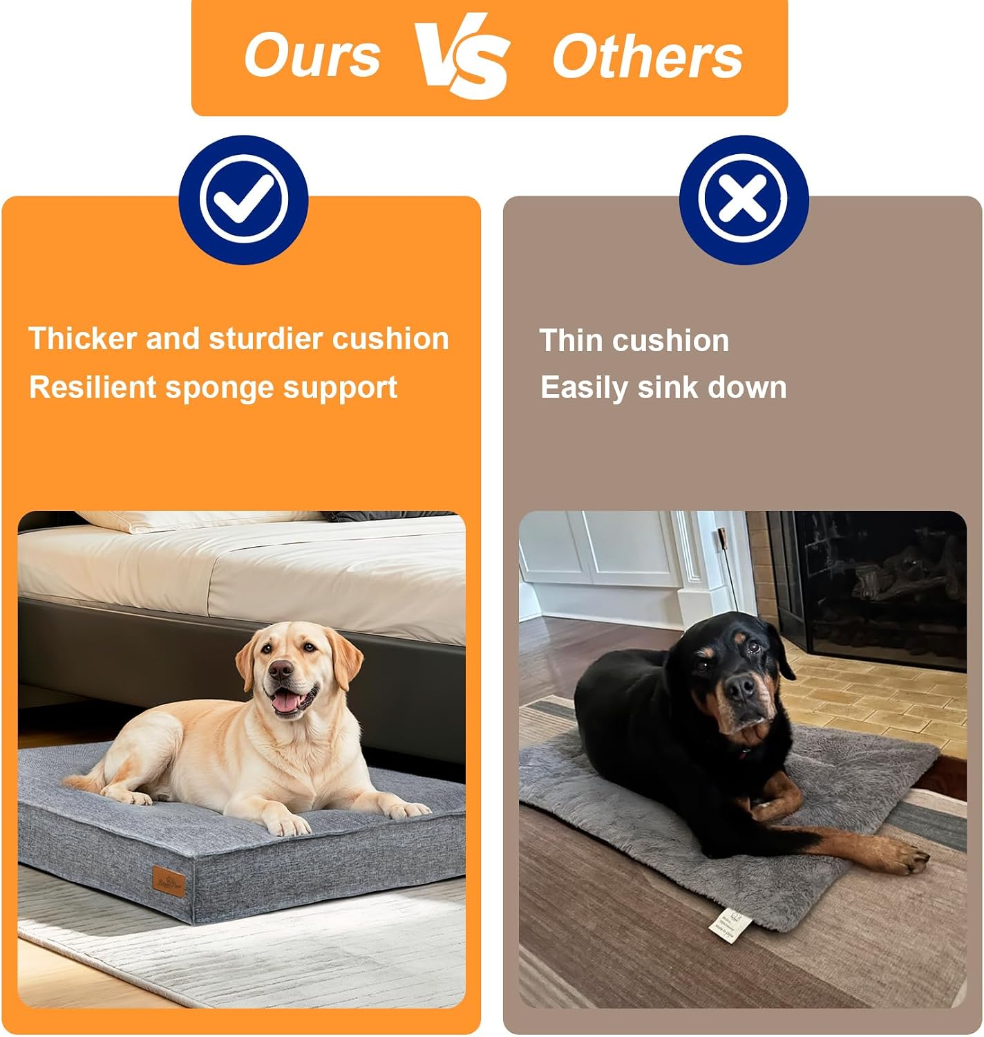Thumbnail 2 de BingoPaw XXL Calming Dog Bed: Crate Mattress with Cooling Linen-Like Cover for Crates up to 35 kg