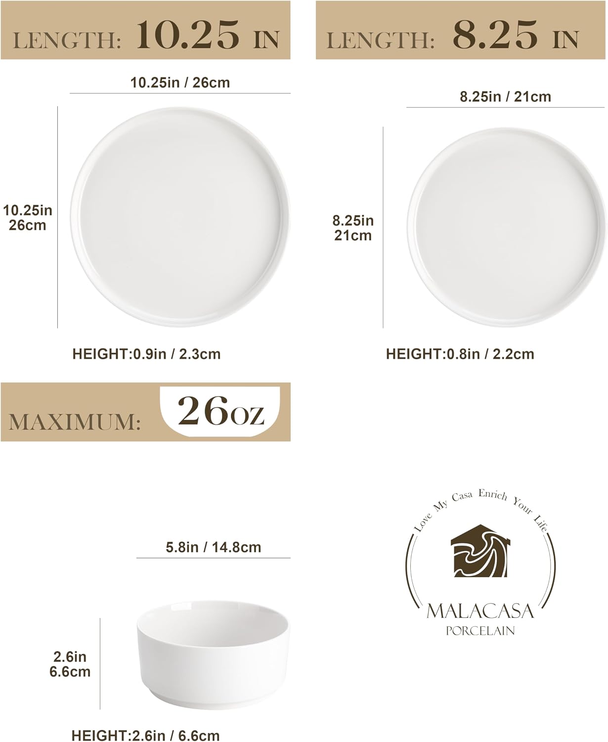 Detalle 2 de MALACASA 24 Porcelain Dinnerware Set 🍽