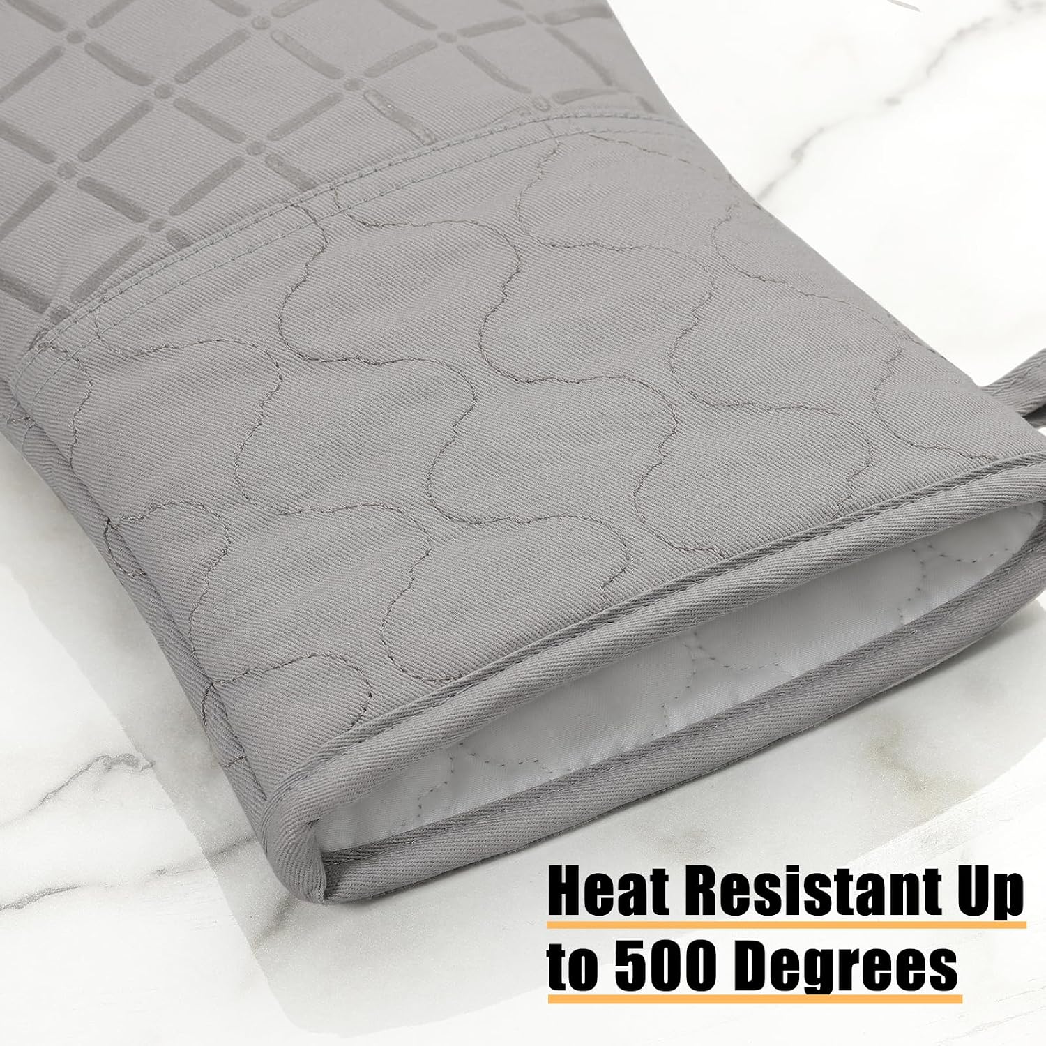 Detalle de Oven Mitts, Kitchen Towels & Dishcloths Pot Holders Sets — 12-Piece, 500°F Heat-Resistant, Non-Slip Surface (Gray)
