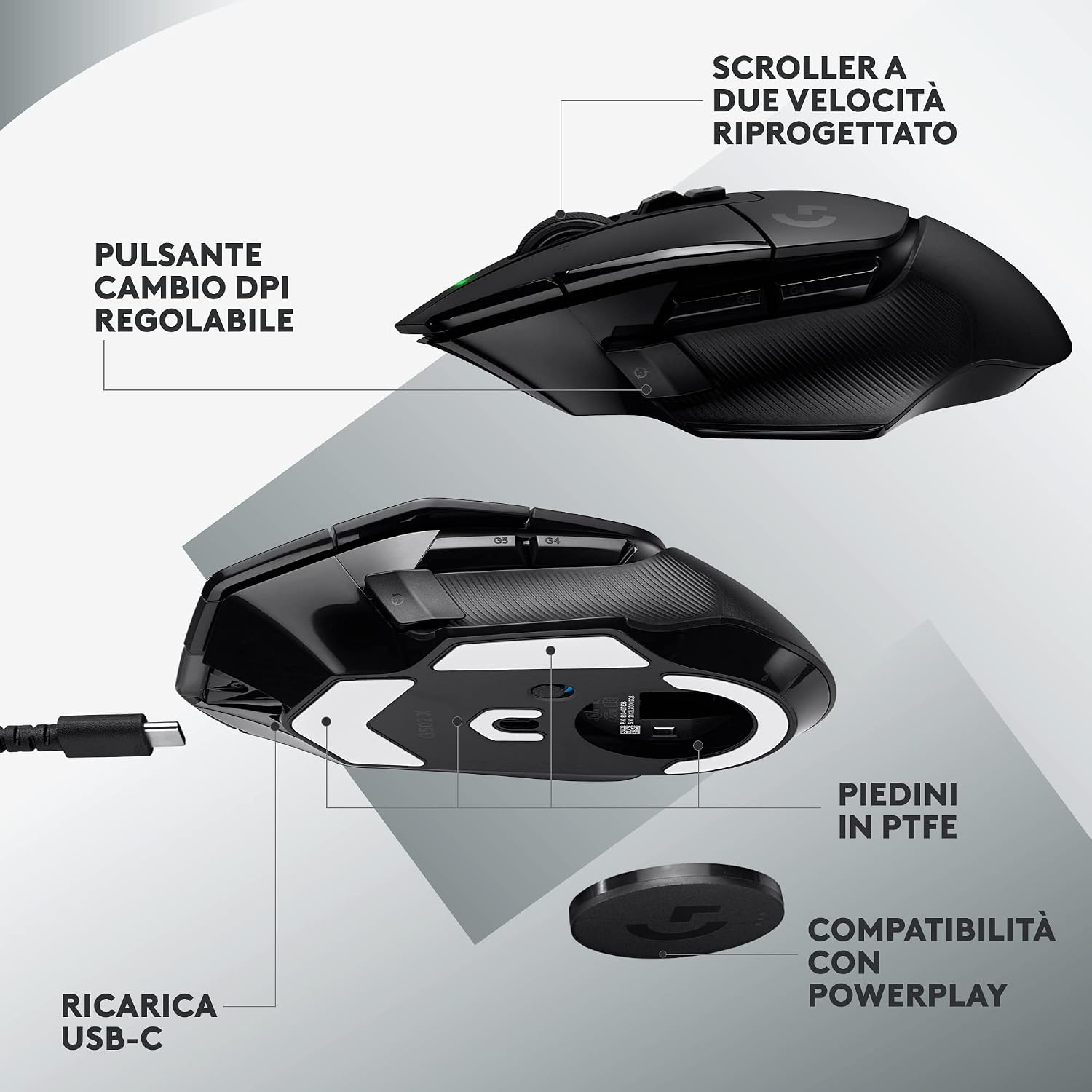 Thumbnail 4 de Logitech G502 X LIGHTSPEED mouse gaming 25K
