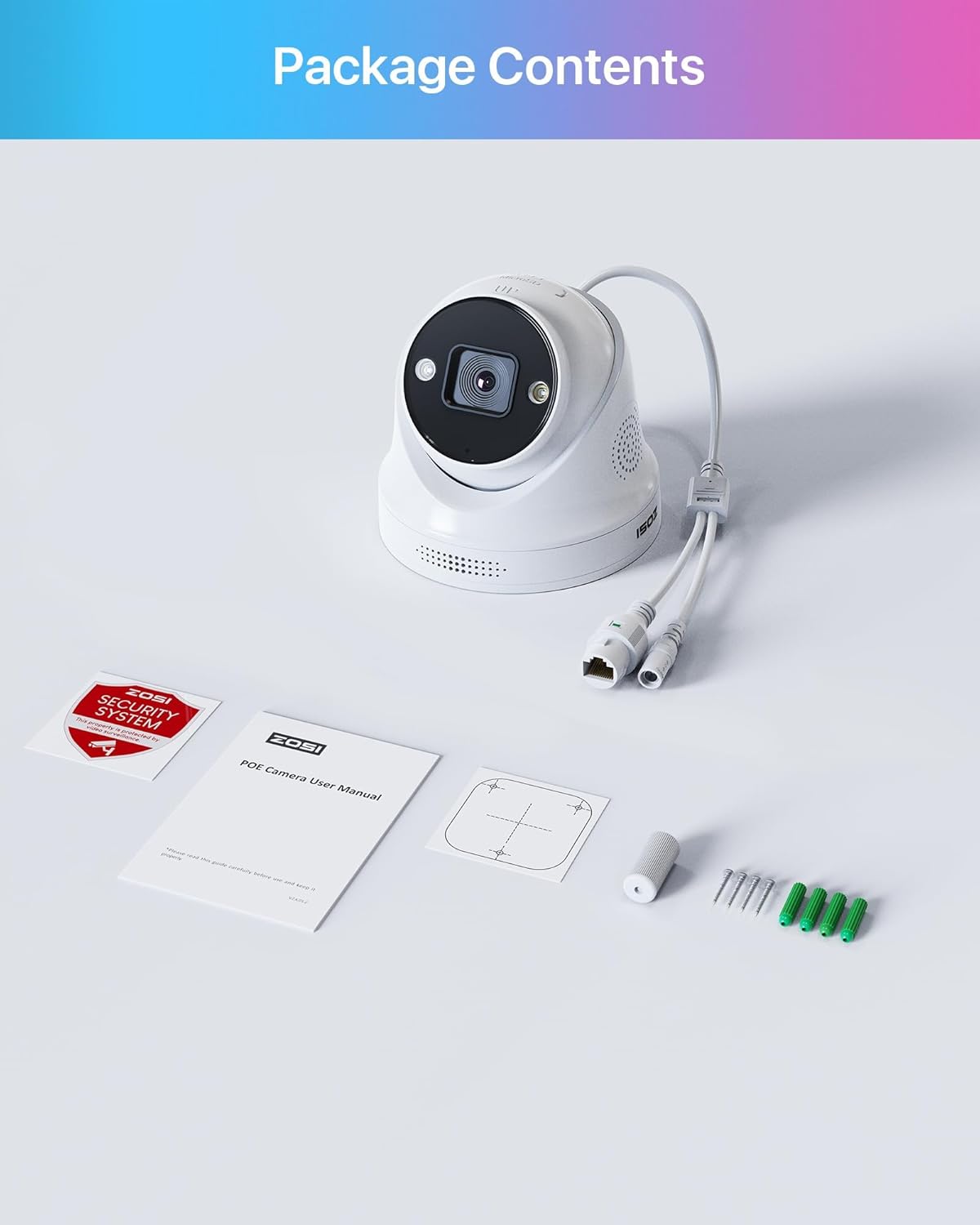 Detalle 2 de ZOSI 4K Telecamera di Sorveglianza PoE per Esterni C2258Y