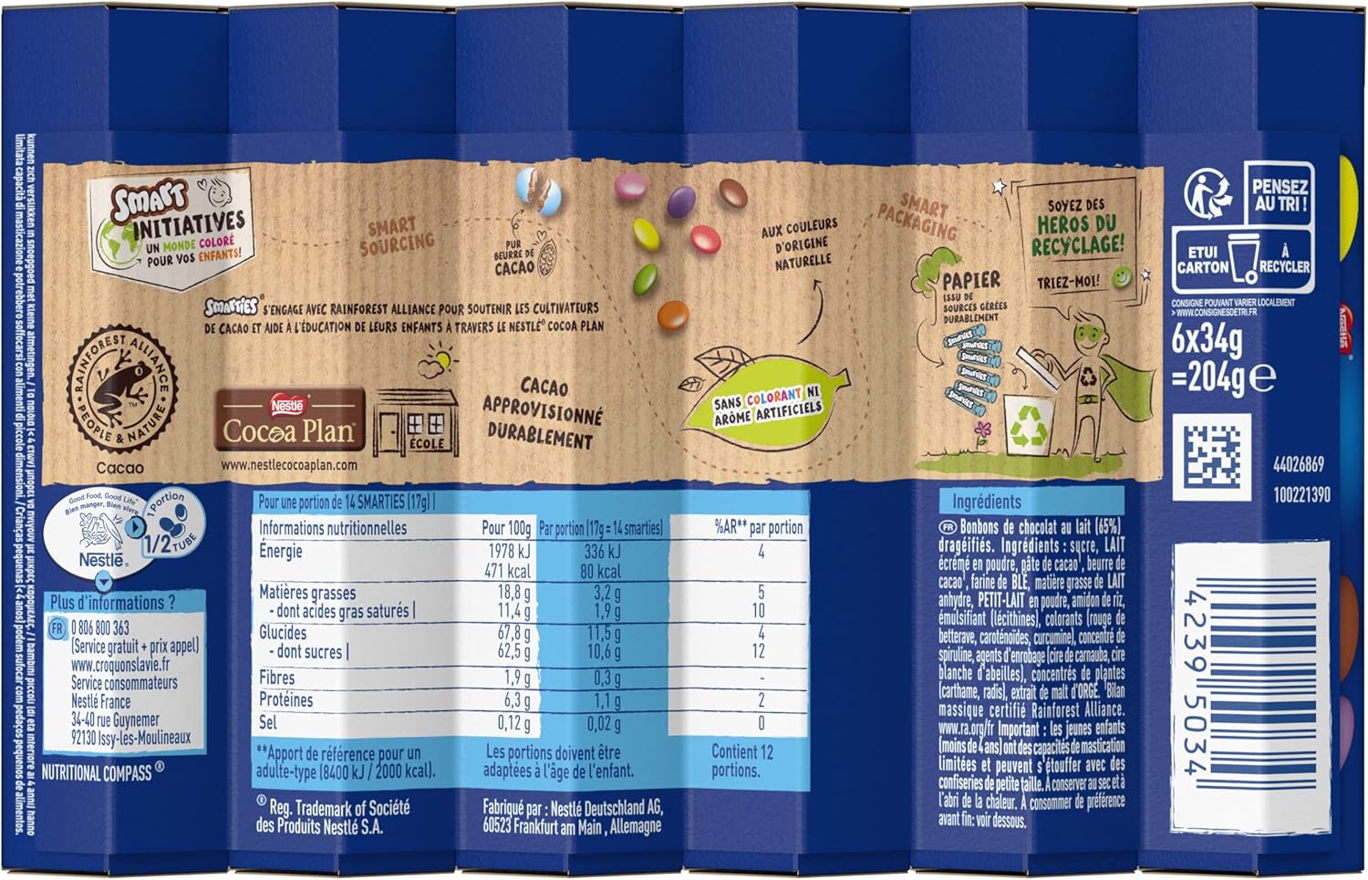 Thumbnail 1 de Smarties - Bonbons Chocolatés en Tube (Lot de 4) : 6 tubes par ensemble