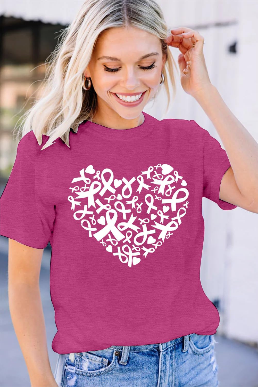 Detalle de MAIHUN Breast Cancer Awareness Shirt, 60% Polyester