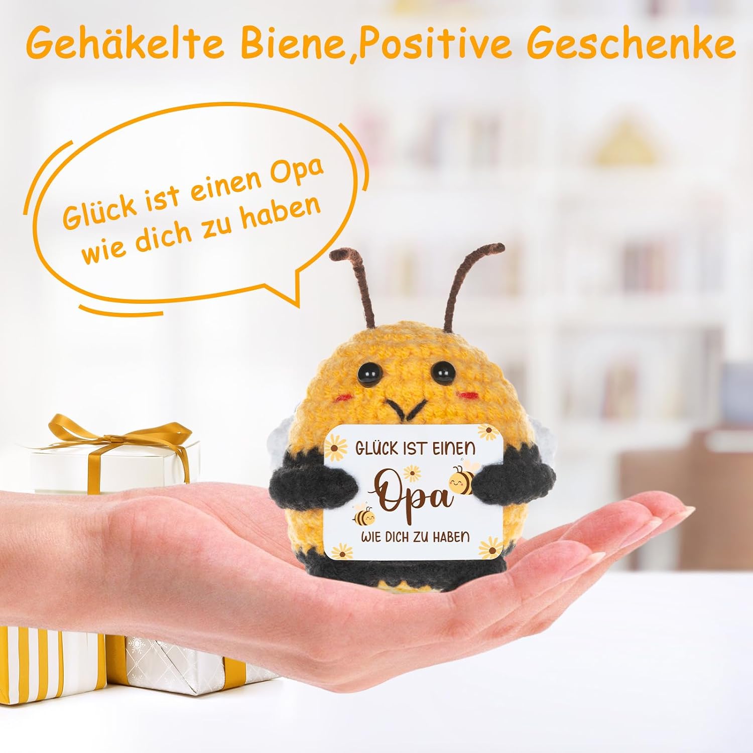 Thumbnail 2 de WenmthG Pocket Hug Positive Biene – Glücksbringer & Geschenk für Opa
