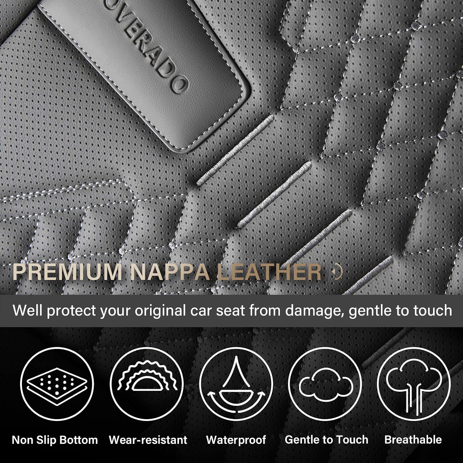 Thumbnail 5 de Coverado Car Seat Covers Full Set: Nappa Leather look, Universal 5-Seater Waterproof Protection