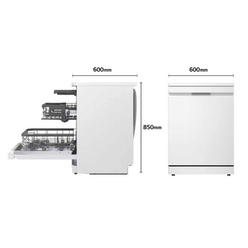 Detalle 2 de Lavavajillas LG Quadwash Steam con tercera bandeja a vapor y Easy Rack Plus