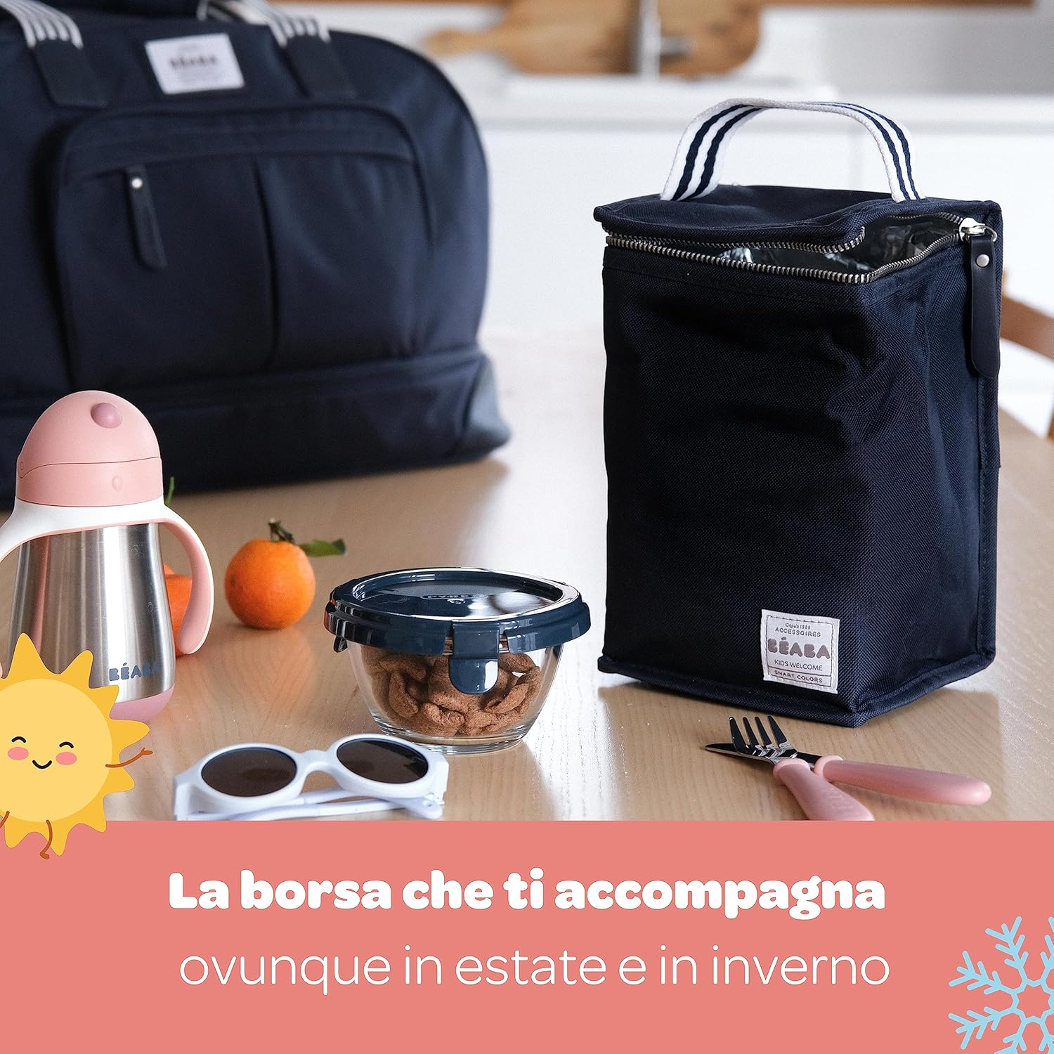 Detalle de BÉABA Borsa Termica Portapasto per Neonati: grande capacità, pieghevole e impermeabile