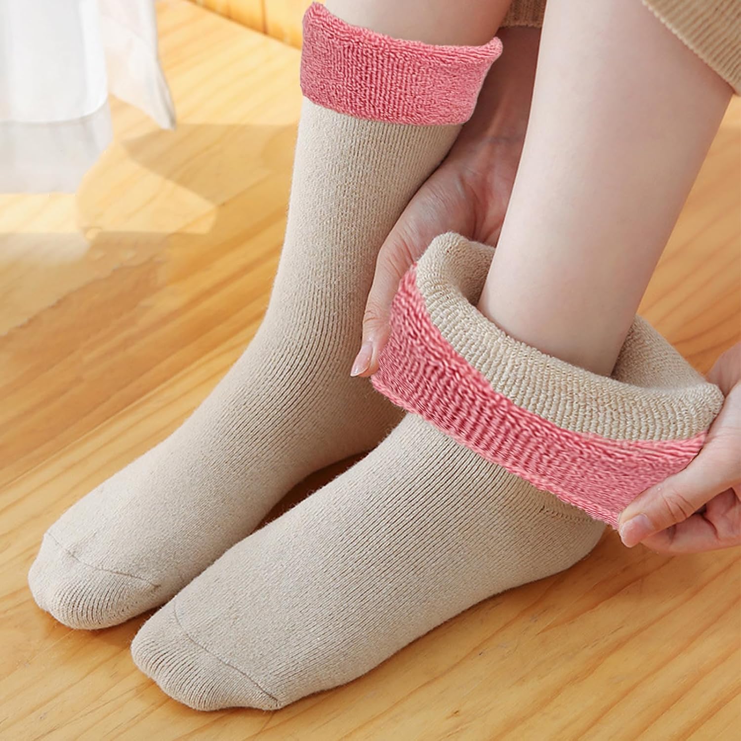 Detalle 2 de VoJoPi Wool Socks for Women, 5 Pairs of Thermal Boot Socks, Sizes 5–10