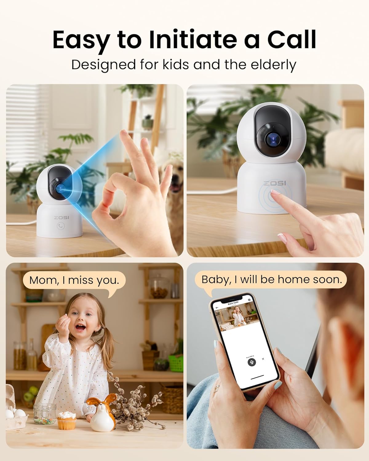 Thumbnail 6 de ZOSI C518 2K 3MP Indoor Security Camera (360° pan/tilt) for Baby Monitor & Dog Cam