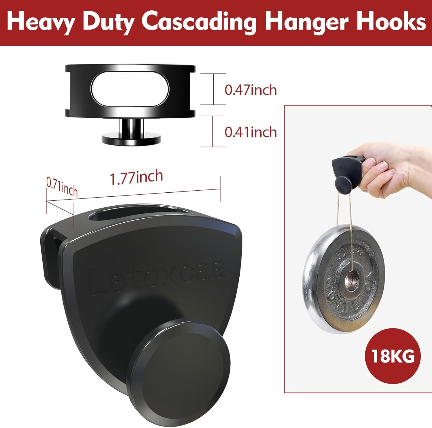 Detalle de Latoxcaa Clothes Hangers Space Saving Pack of 20 – Heavy Duty Organiser up to 20 kg