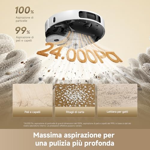 Detalle de DREAME L40 Ultra A: robot aspirapolvere e lavapavimenti con svuotamento automatico e sistema antigroviglio