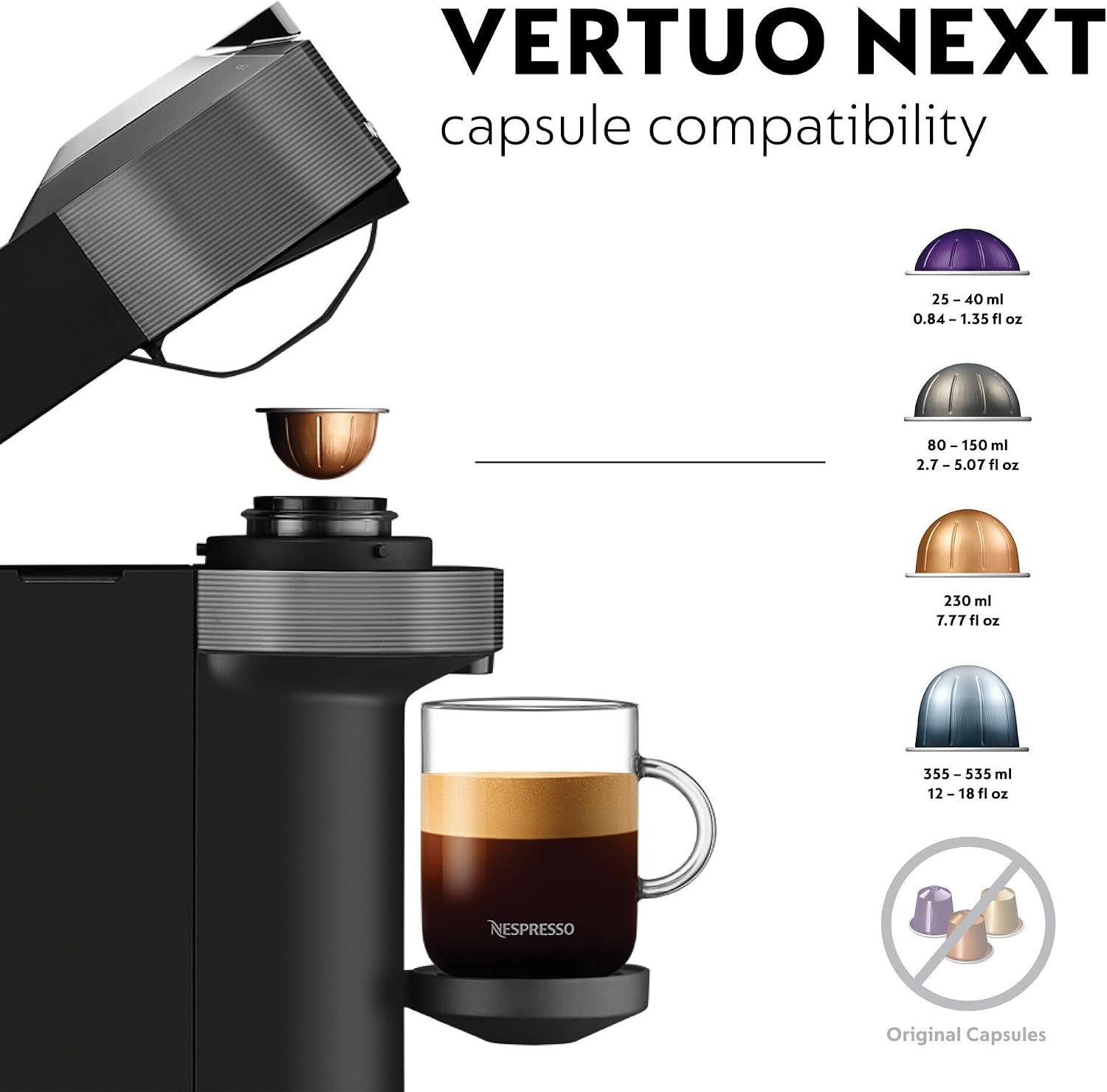 Thumbnail 5 de De'Longhi Nespresso Vertuo Next EN120.GY 6 sizes