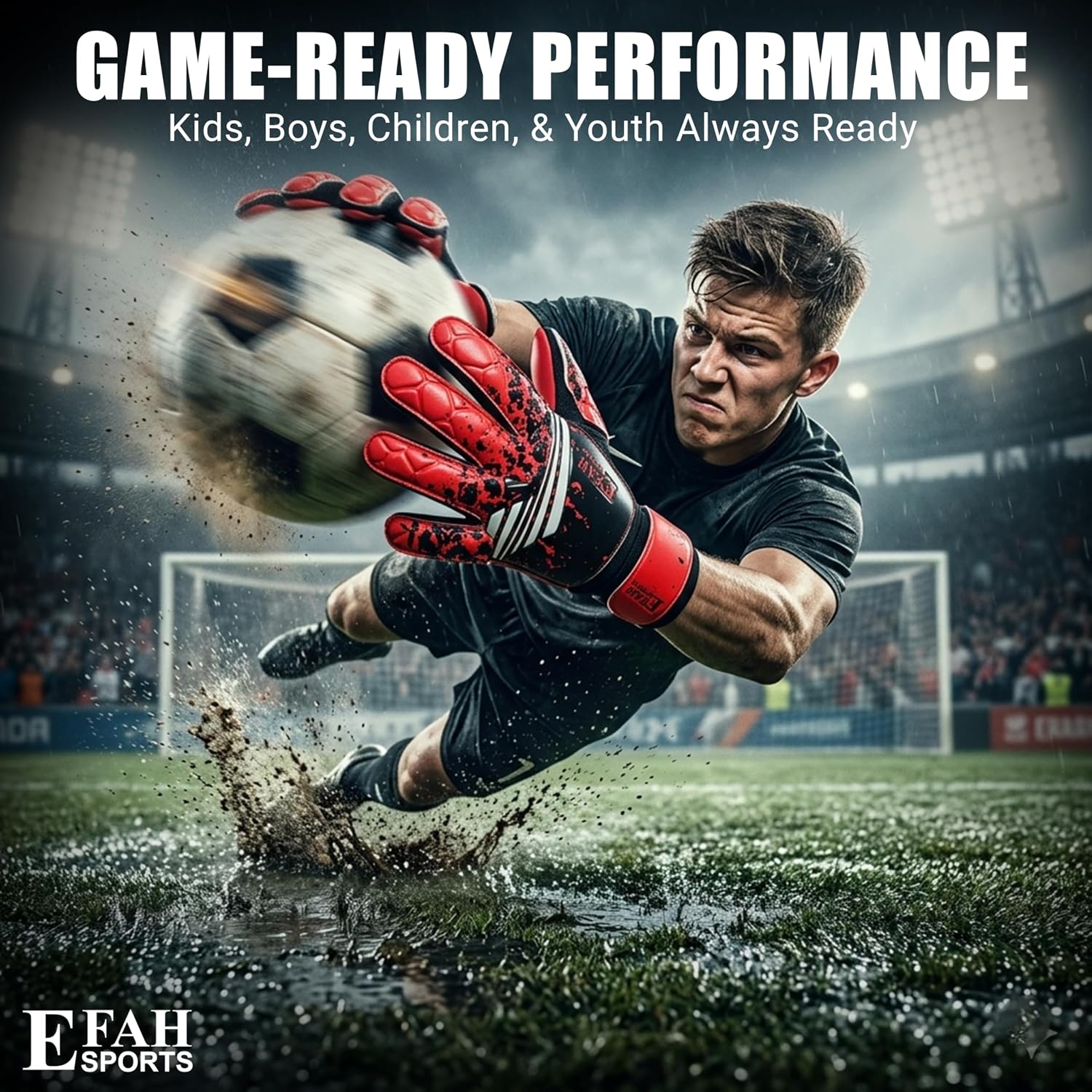 Thumbnail 5 de EFAH SPORTS Youth Soccer Goalkeeper Gloves, Size 6, Breathable Mesh, Wrist Support