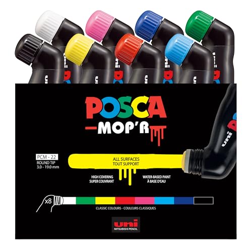 Posca Marcador Mop'R Pcm-22 con 8 puntas de 3–19 mm】