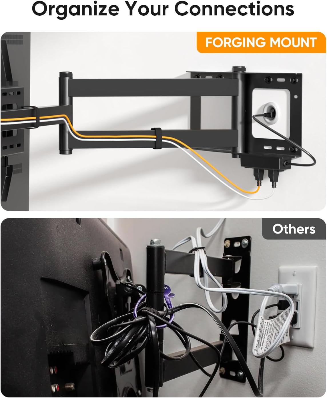 Detalle de FORGING MOUNT Long Arm TV Wall Mount for 42-80 inch TVs with 43" Extension