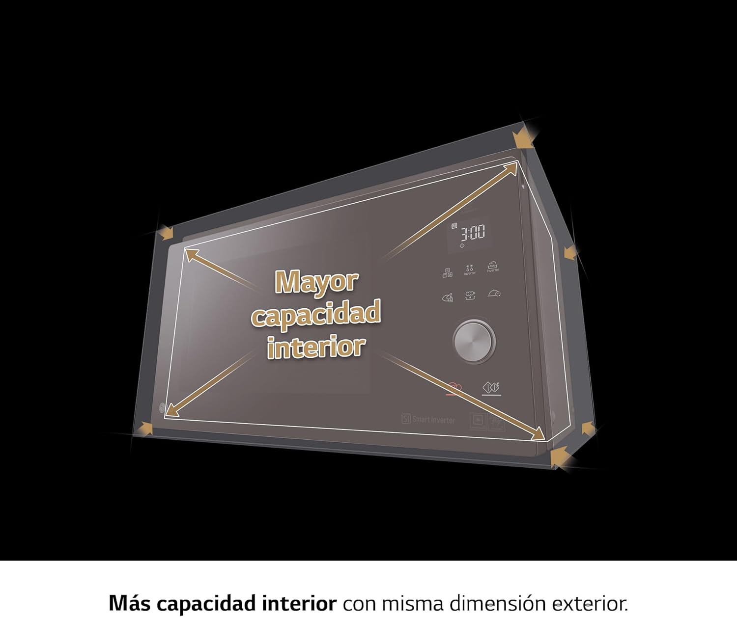 Thumbnail 6 de LG MJ3965ACS forno microonde Smart Inverter combinato ventilato con cottura a vapore, 39 litri, piatto Crispy