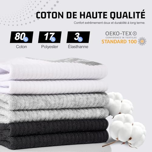 Thumbnail 5 de Effeet 10 Paires Chaussettes Basses Homme Femme – Coton Respirant, Antidérapantes, Sport Unisexe