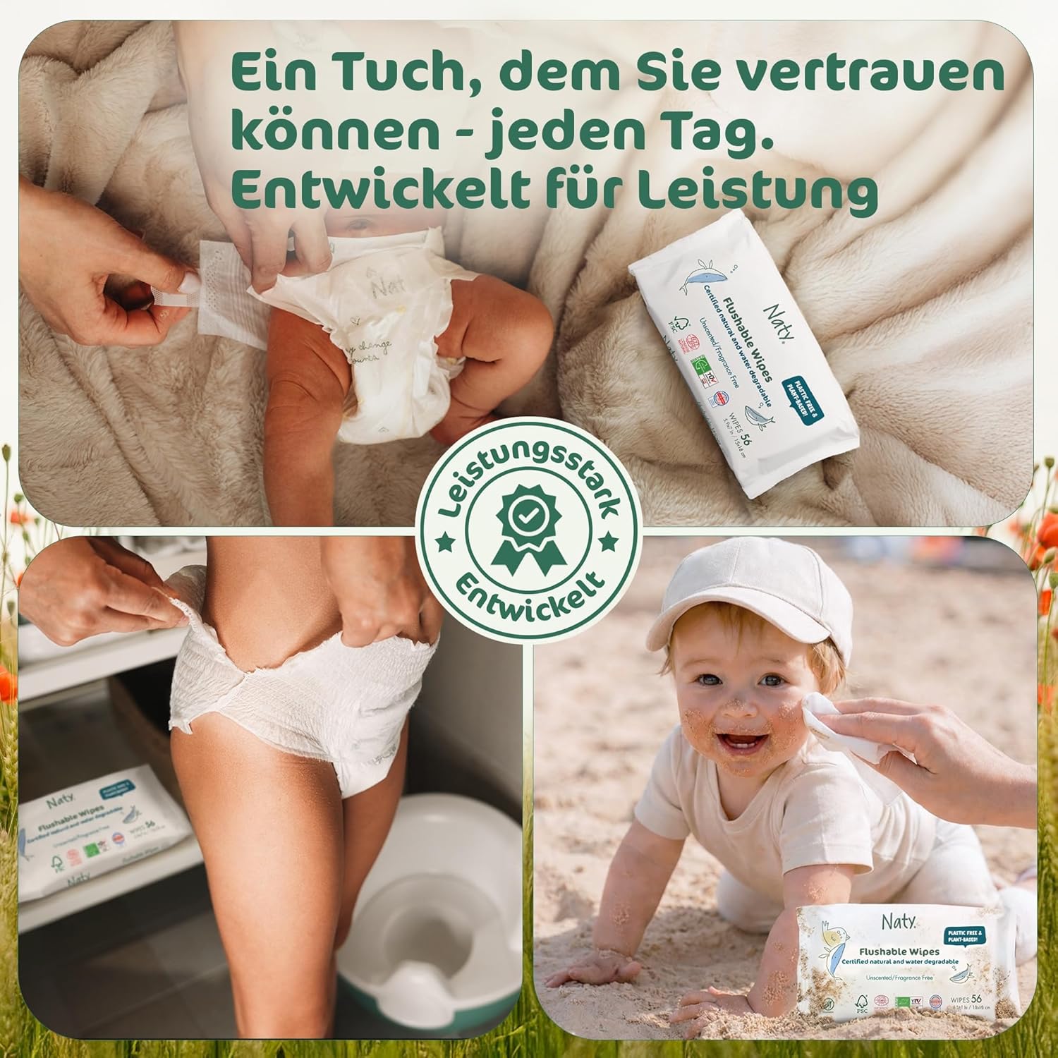 Detalle 2 de Naty Spülbare Baby Feuchttücher 672