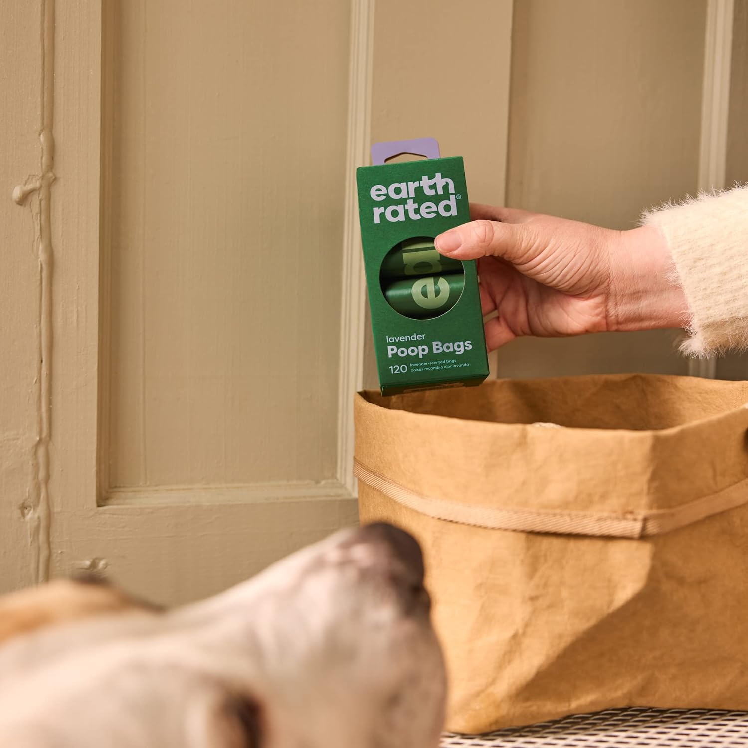 Detalle de Earth Rated sacchetti igienici per cani a prova di perdite extra resistenti – rotoli di ricarica profumati alla lavanda (120 pezzi)