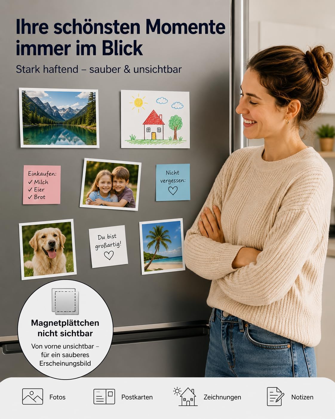Thumbnail 6 de MYMIND Magnetplättchen selbstklebend mit 3M Kleber – Flache, starke Magnetstreifen zum Kleben