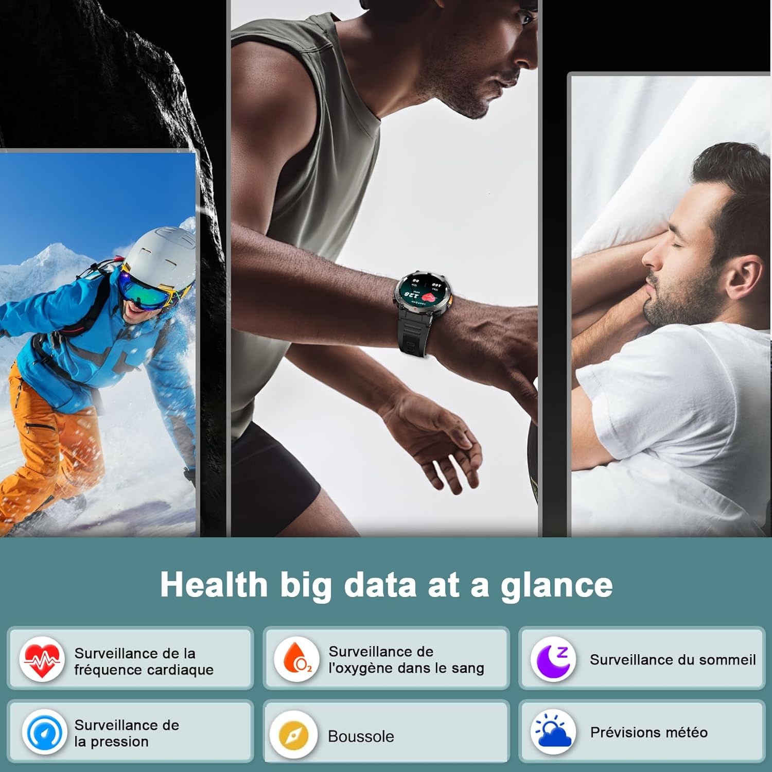 Thumbnail 6 de IOWODO Montre Connectée Homme : 120+ modes sportifs, IP68 et éclairage LED intégré