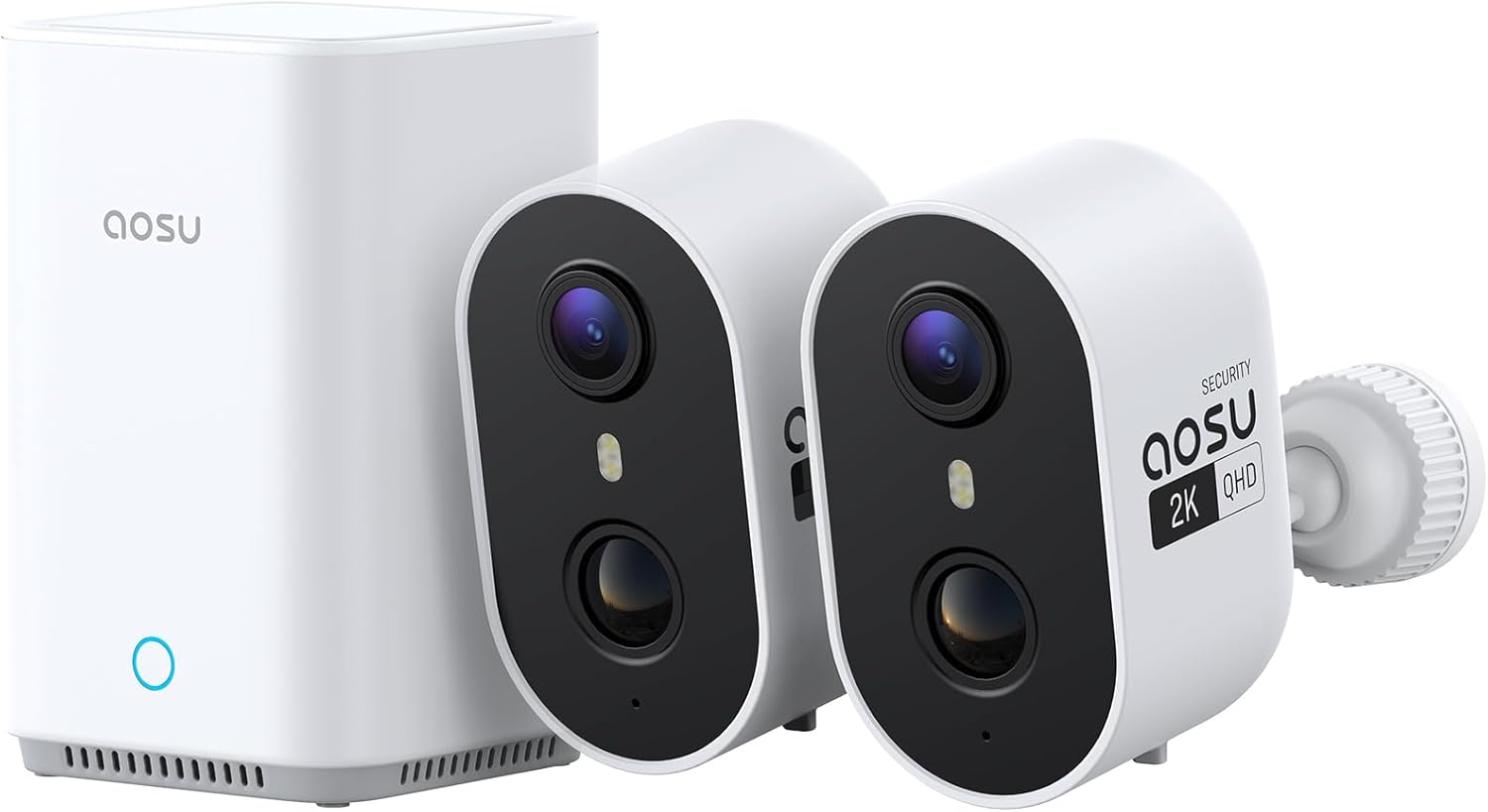Detalle de AOSU Kit 2K Interno/Esterno con Aosubase 2.0: Video sorveglianza wireless con 2 camere e memorizzazione locale