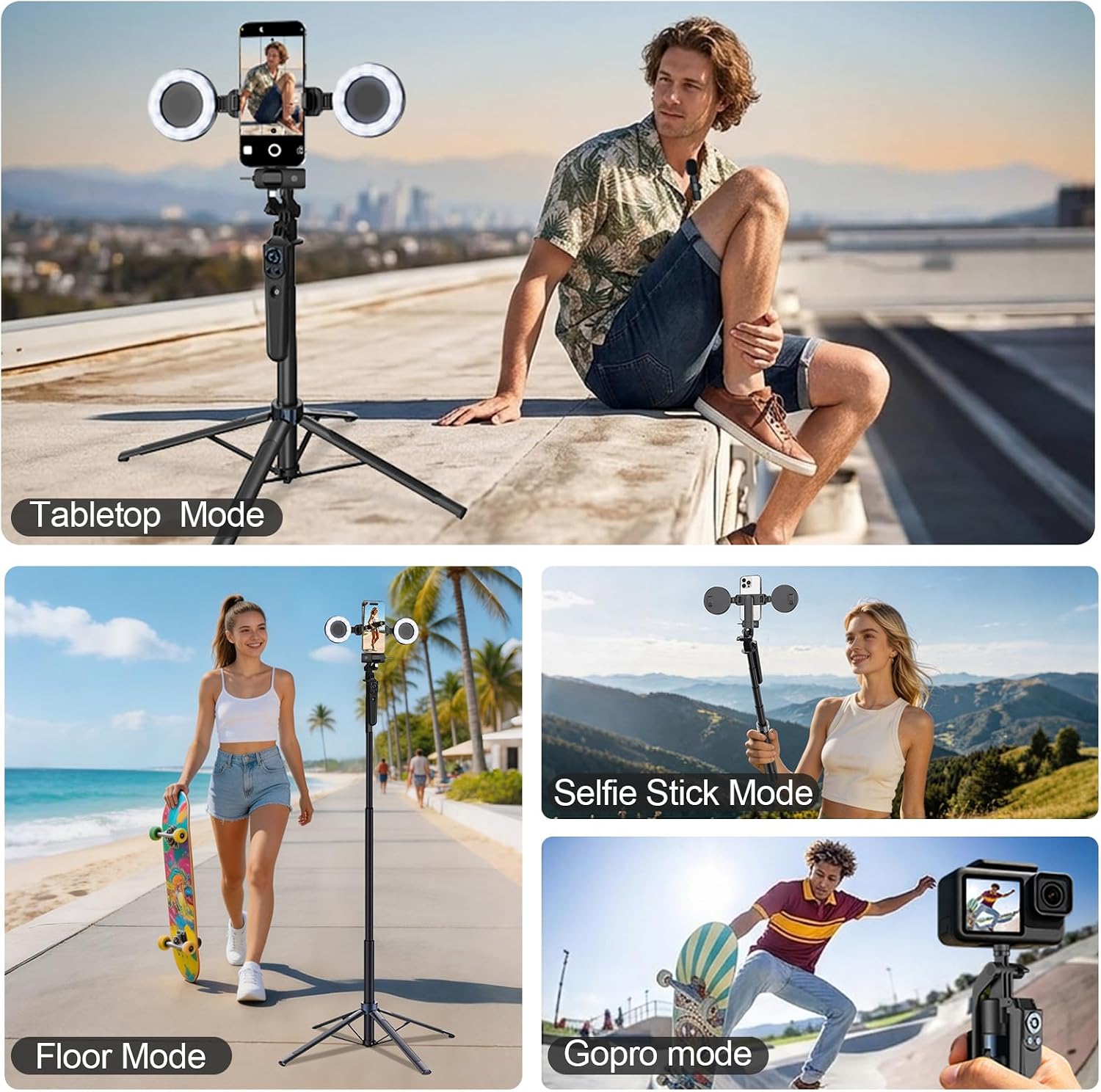 Thumbnail 6 de Tripod for iPhone with Light and Remote: 71" Auto Face Tracking Video Kit