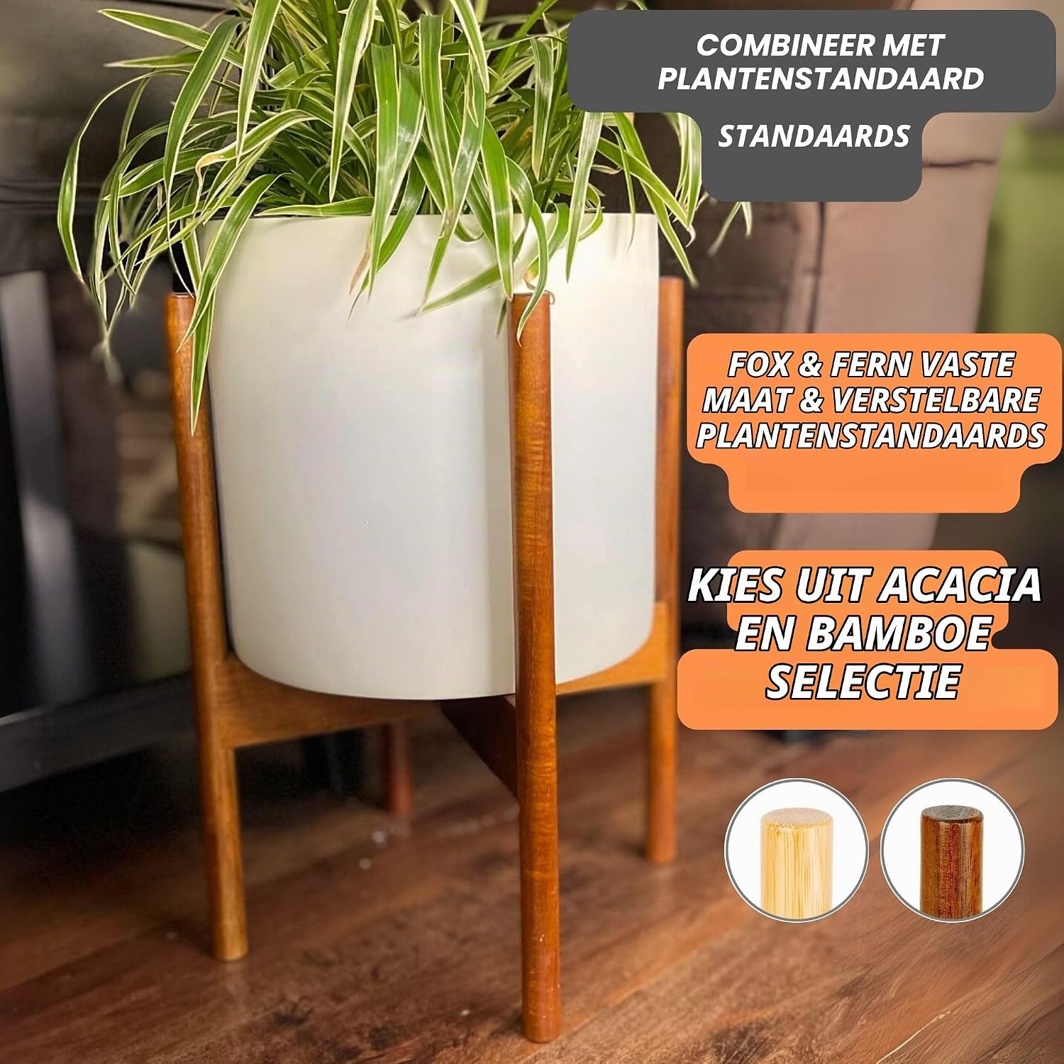 Thumbnail 6 de Fox & Fern 8719689959029 plantenpot van fiberstone, mat wit, UV- en vorstbestendig