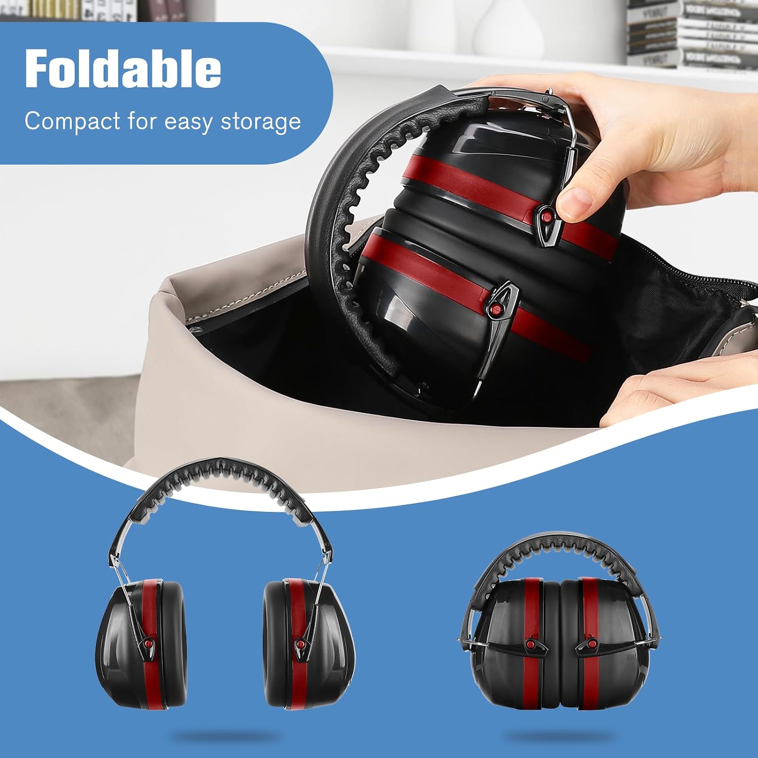 Thumbnail 3 de ProCase Adult Ear Defenders, 32dB Noise Cancelling Headphones – Red