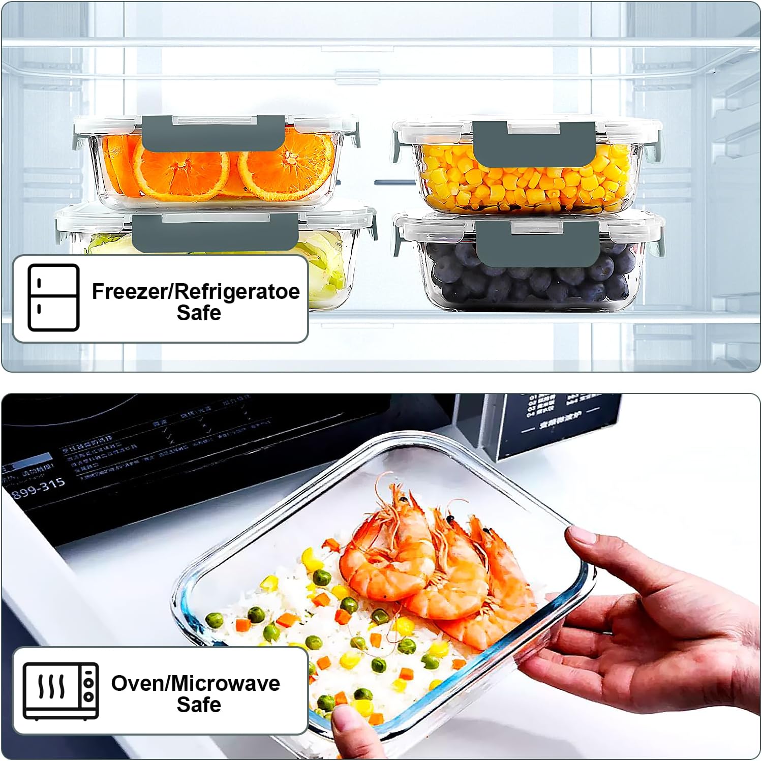 Detalle 2 de VERONES Glass Meal Prep Containers 10-pack 🥡