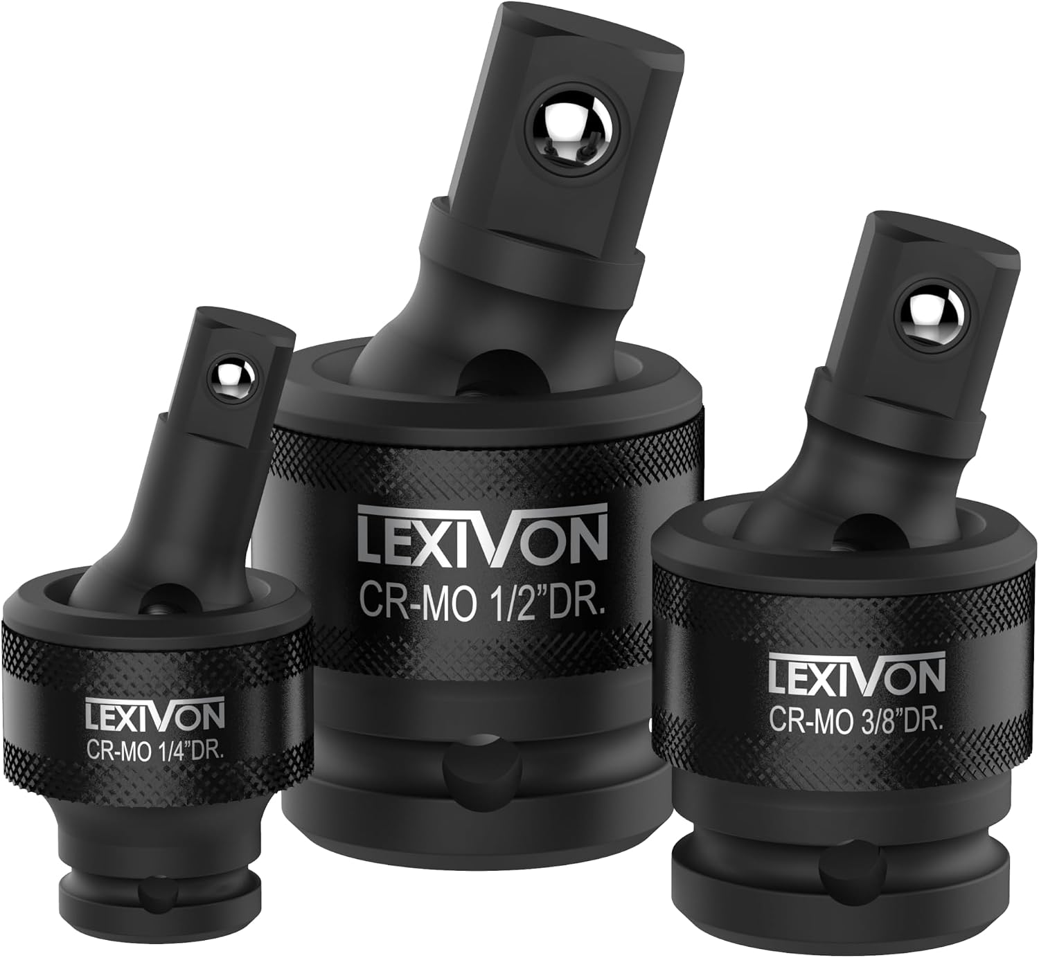 Detalle de LEXIVON LX-113 Impact Universal Joint Socket Swivel Set, 3-Piece, Cr-Mo Steel